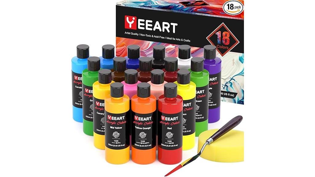 acrylic paint set 18 colors