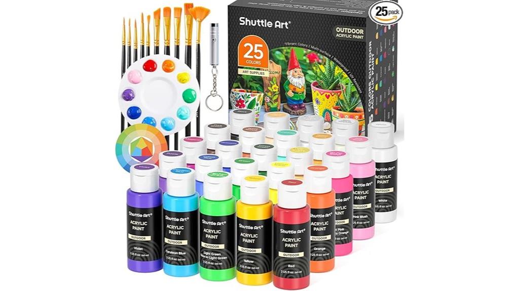 acrylic paint set brushes