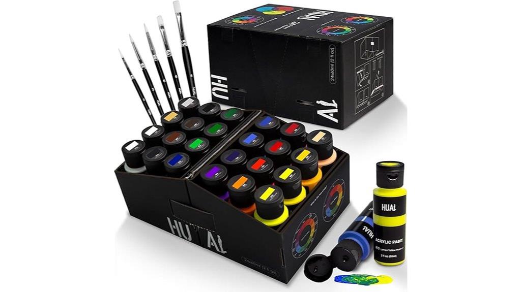 acrylic paint set brushes