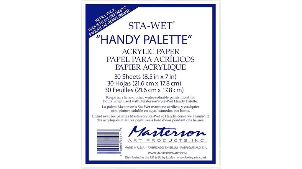acrylic palette paper refill