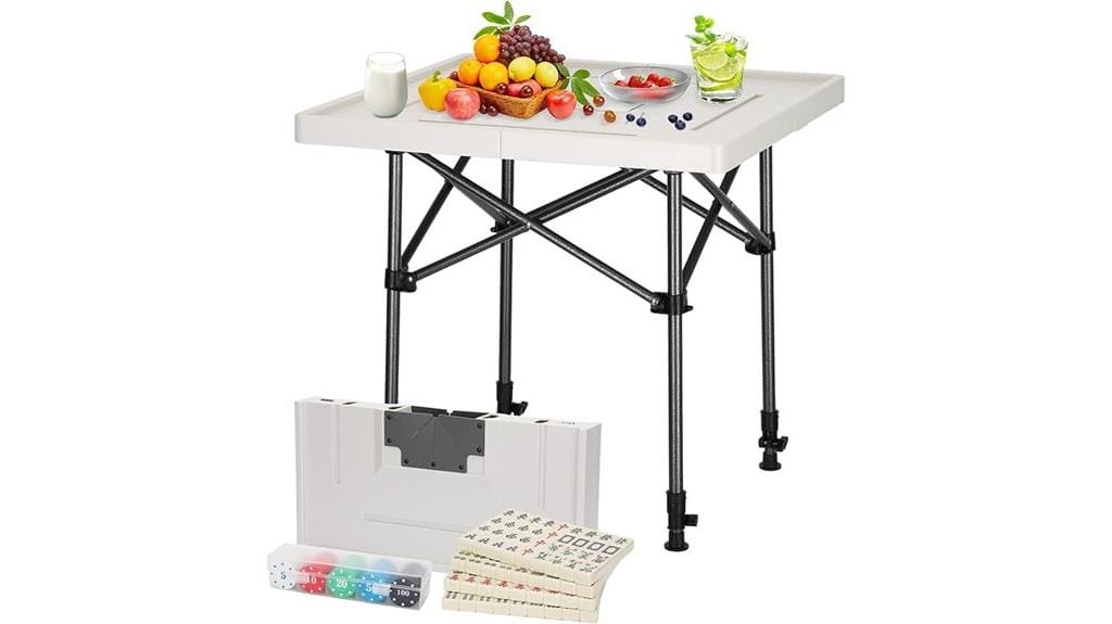 adjustable portable folding table