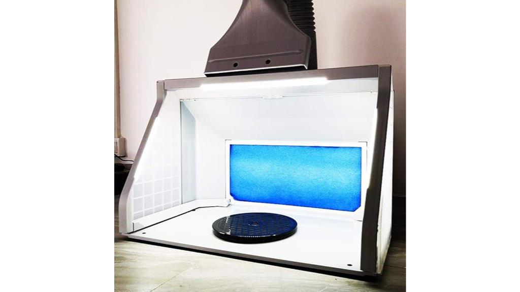 airbrush booth with lighting