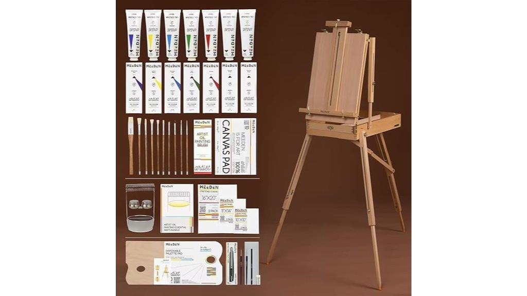 art supplies with easel