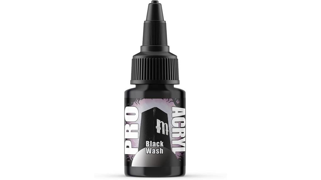 black acrylic wash paint