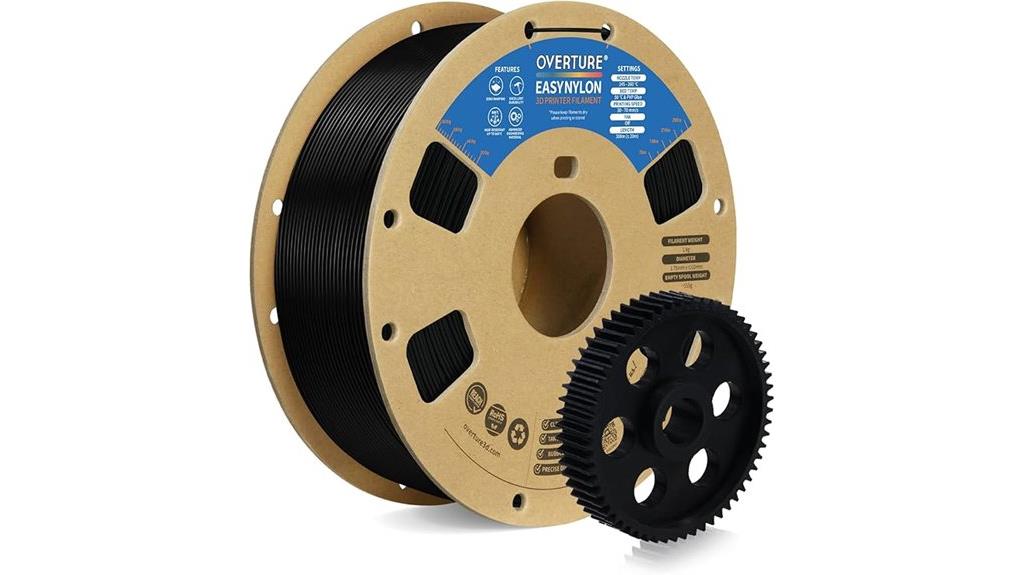 black nylon filament spool