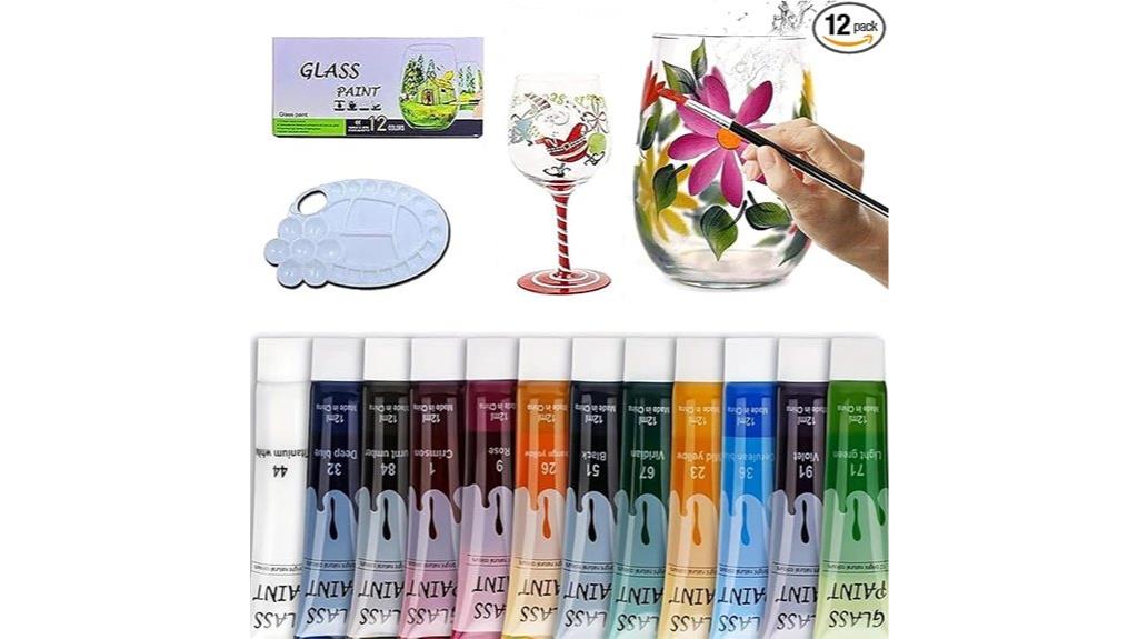 colorful glass painting set