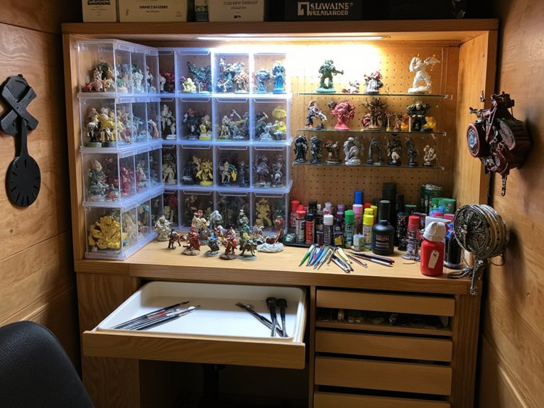 efficient miniature painting workspace
