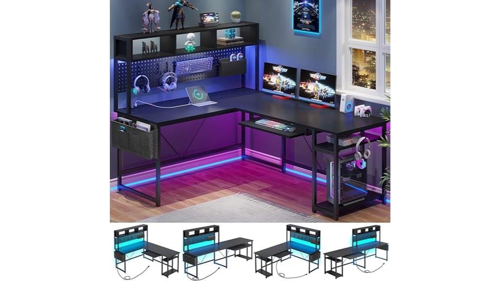 gaming desk with lights