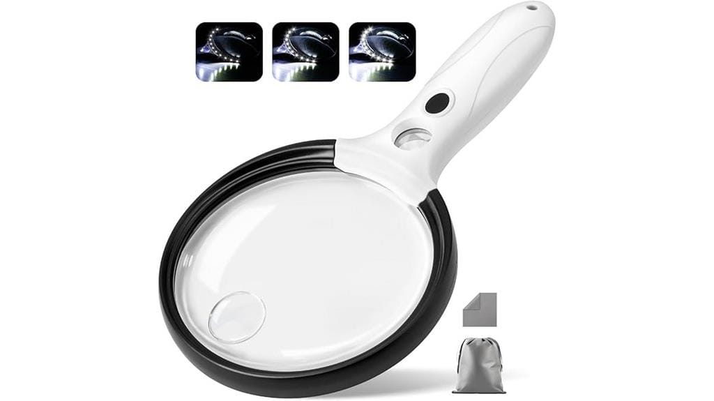 illuminated handheld magnifier glass