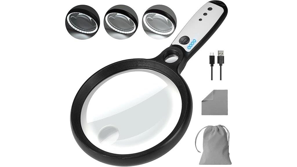 illuminated handheld magnifying glass