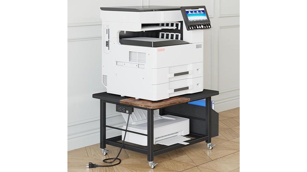 large printer stand with power