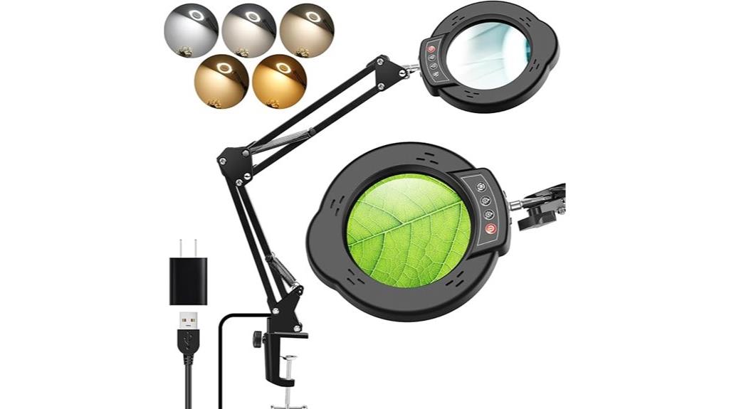 led magnifier with clamp