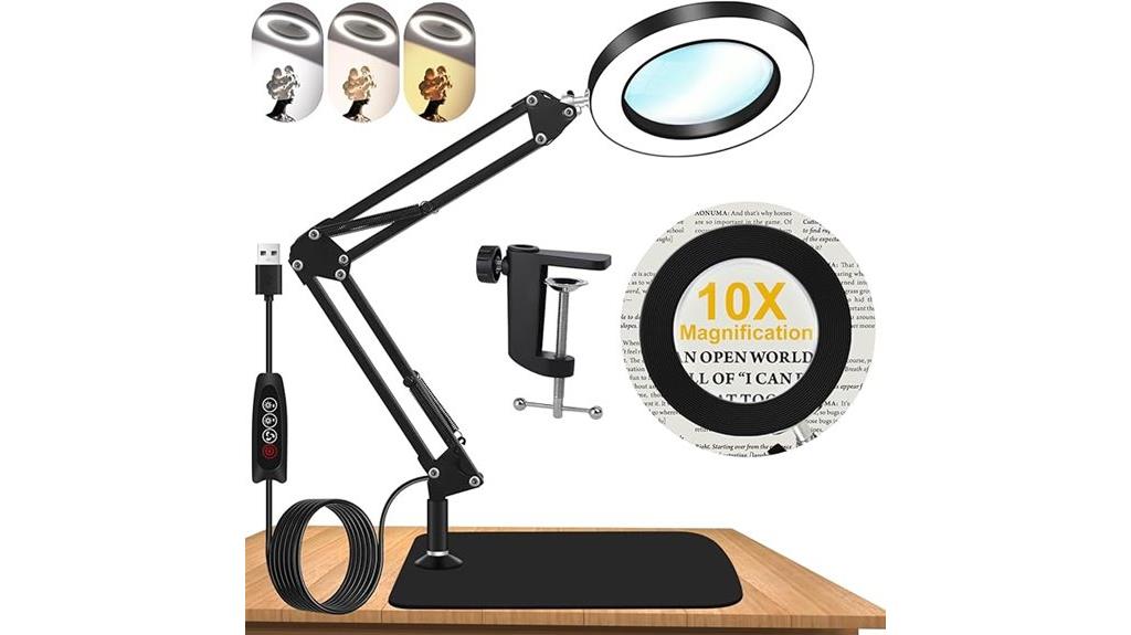 lighted magnifying glass stand