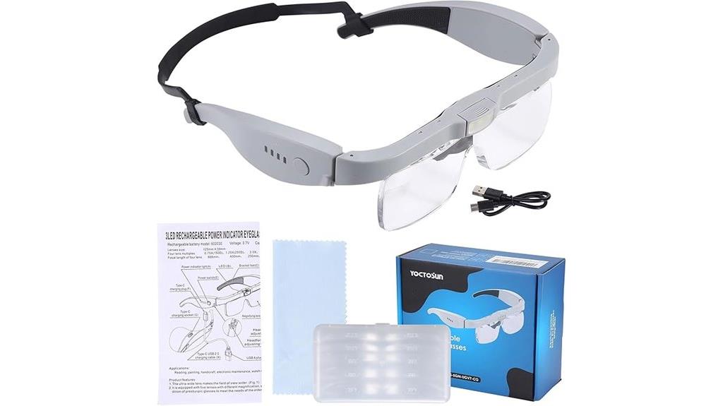 magnifying glasses with light