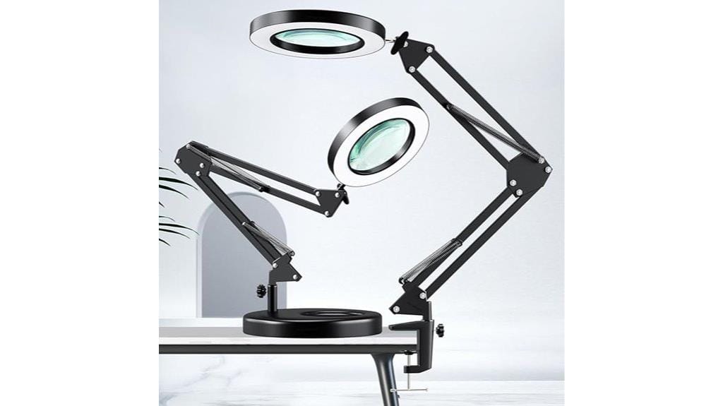 magnifying lamp with clamp