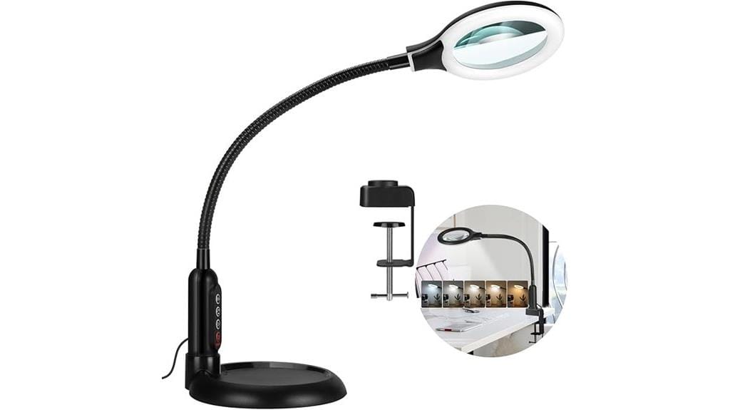 magnifying lamp with clamp