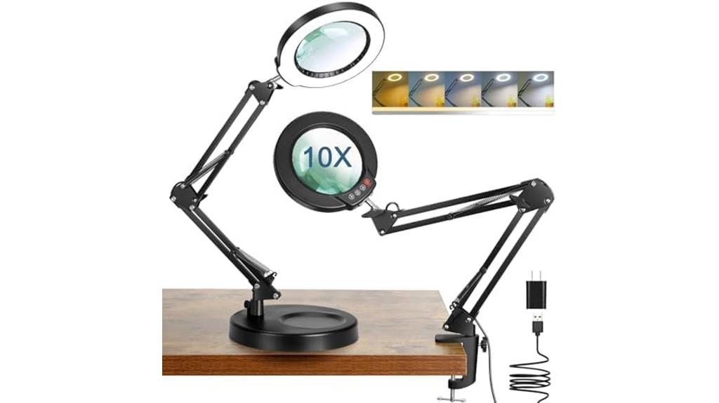 magnifying lamp with stand