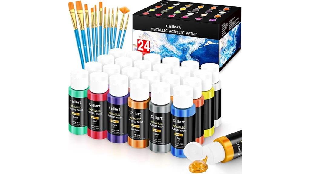 metallic acrylic paint set