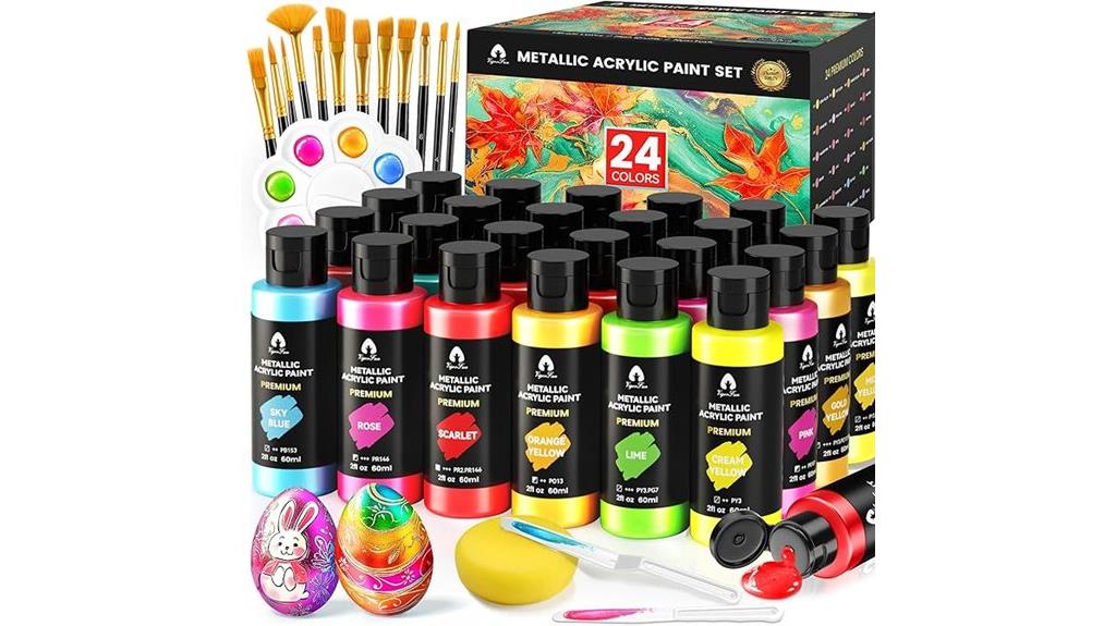 metallic acrylic paint set