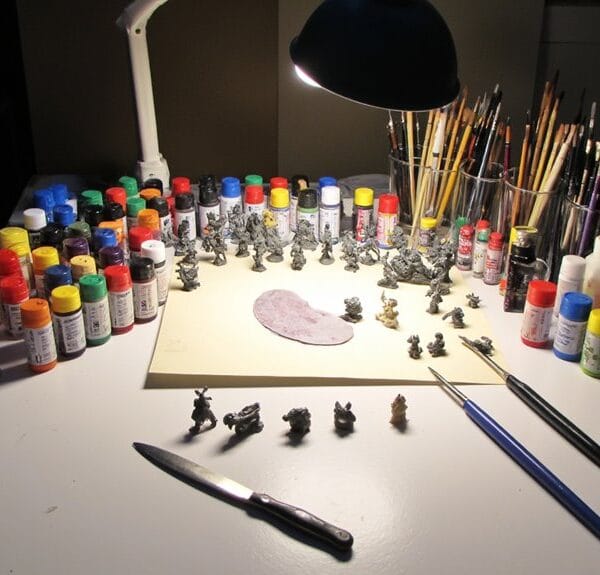 miniature painting workspace preparation