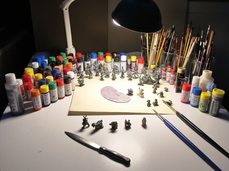 miniature painting workspace preparation