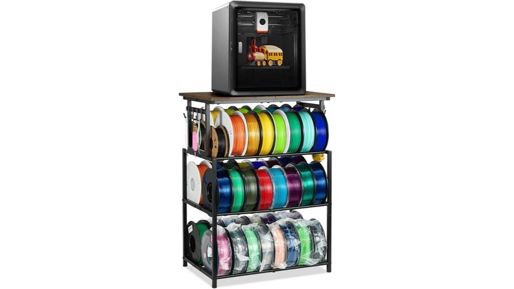 multi tiered printer storage system