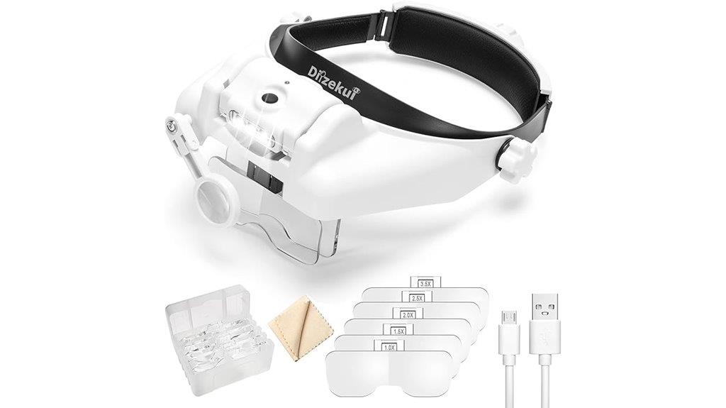 rechargeable magnifying headband tool