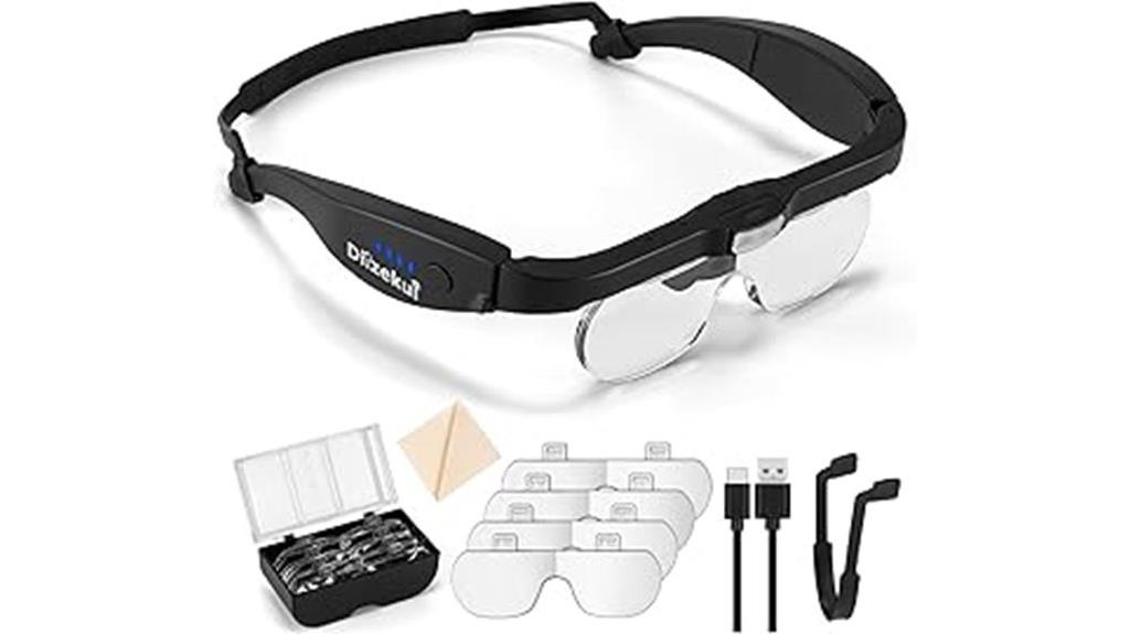 rechargeable magnifying headset