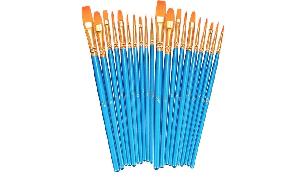 round pointed nylon paint brushes