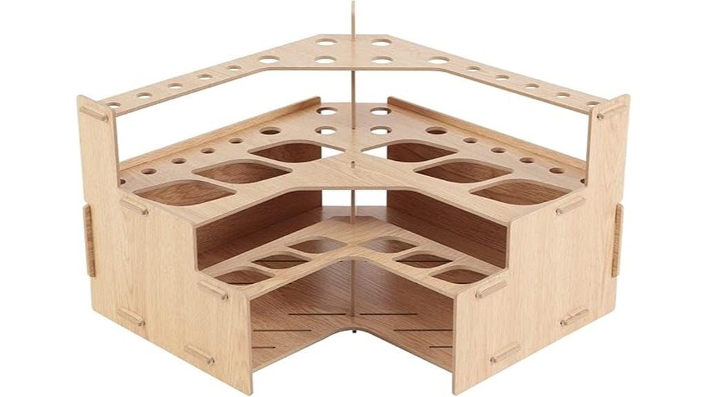 wood grain art supply stand