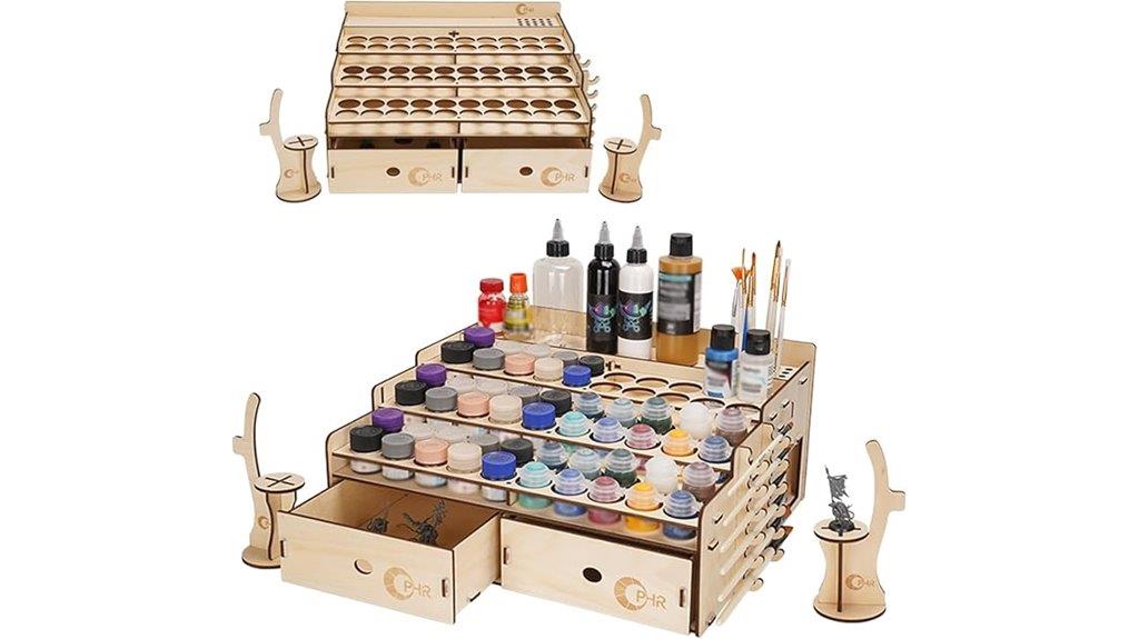 wooden paint bottle organizer