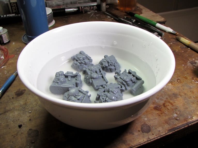 preparing miniatures for soaking