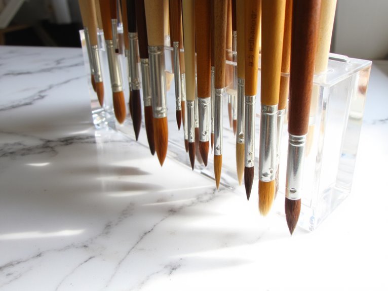 proper vertical brush storage