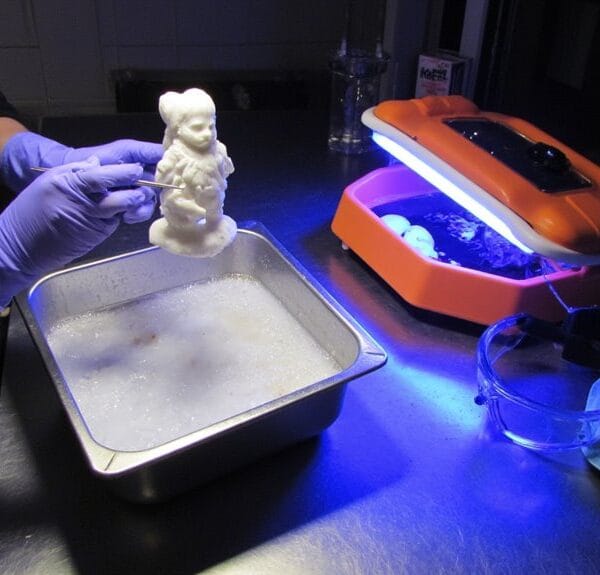 safely clean and cure resin